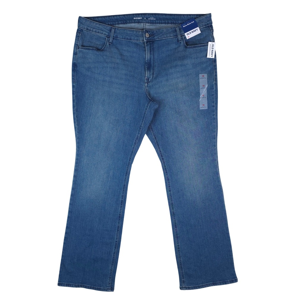 Old Navy Wow Boot-Cut Jeans‎ Womens 18 Blue Mid-Rise Stretch Denim Western  New